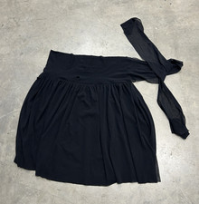 Jean Paul Gaultier Soleil Black Solid Wrap Mini Skirt Tie Closure Size S