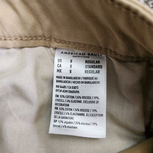 American Eagle Super Stretch Jegging Women's Size 8 R Khaki Tan Brown Pants - Picture 7 of 8