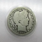 1909-O 25c Silver G+ Barber Quarter, New Orleans 90% Silver Coin