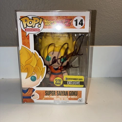Super Saiyan Goku #14 GITD Funko Pop EE Exclusive Signed By Sean Schemmel