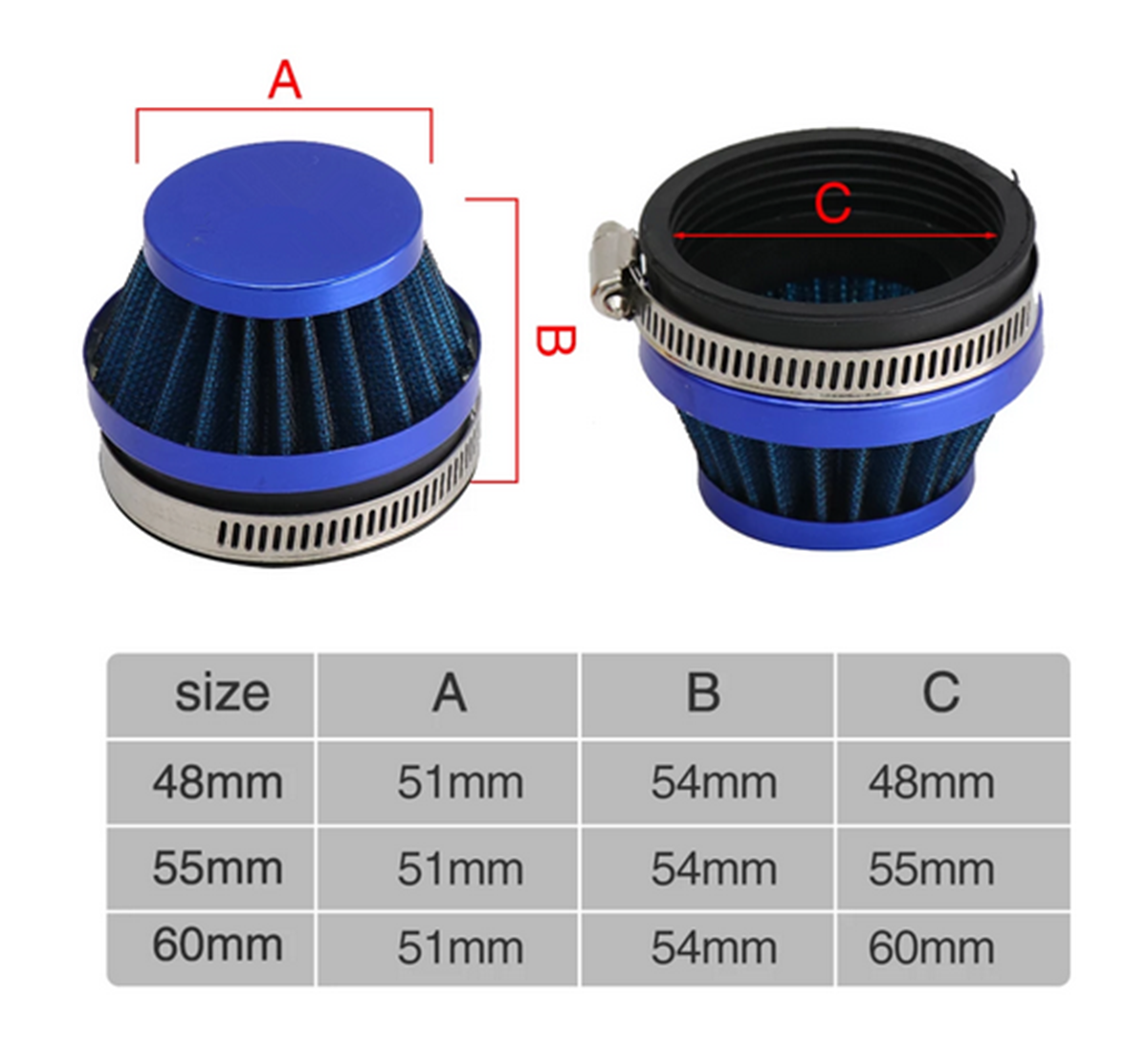High Flow Performance Air Filter Cleaner For Motorcycle Carburetor