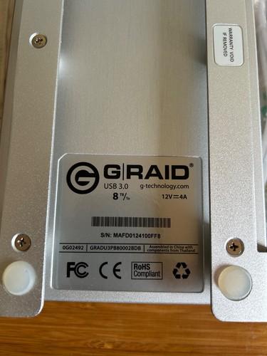 G-Technology G-Raid 8TB External Hard Drive 0G02492 Firewire 800 USB 3.0 - Afbeelding 3 van 3