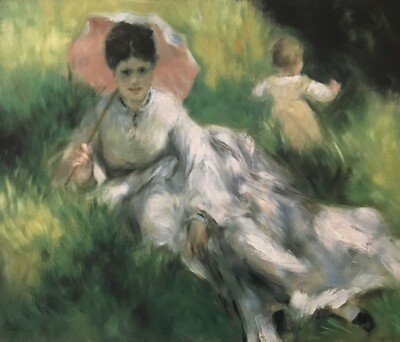Pierre-Auguste Renoir The Woman with Umbrella and Child Custom