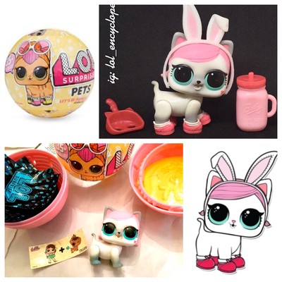 100/% Complete LOL PETS Purr Baby Pink Baby Dolls Pet Pets Kitty Cat Doll L.O.L