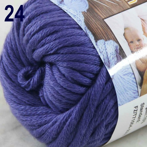 Sale 2SkeinsX50gr Soft Worsted Cotton Chunky Super Bulky Hand Knitting Yarn 24 - Picture 12 of 12