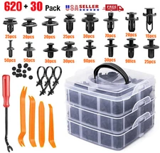 650Pcs Car Retainer Auto Fasteners Push Trim Plastic Clips Pin Rivet Bumper Kit