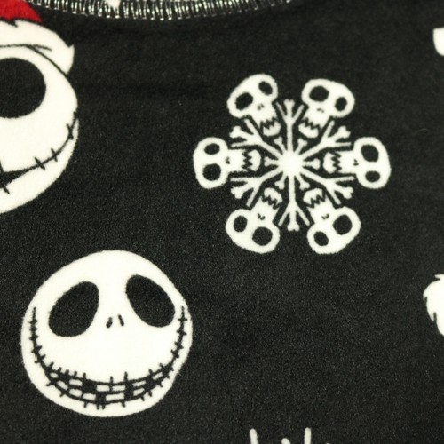 Disney Jack Skellington & Snowflakes Fleece Pajama Top Sleep Shirt Black XL - Picture 7 of 22