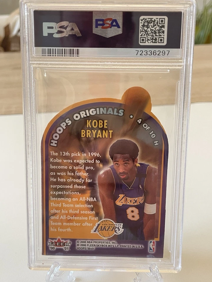 2000 Fleer Hoops Originals Kobe Bryant Hot Prospects #4 Die-Cut PSA 8 - Photo 4/4