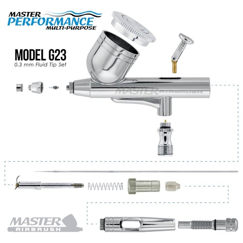 Master Airbrush Model G23 Multi-Purpose Dual-Action Gravity Feed Airbrush Set Kt - Picture 3 of 5