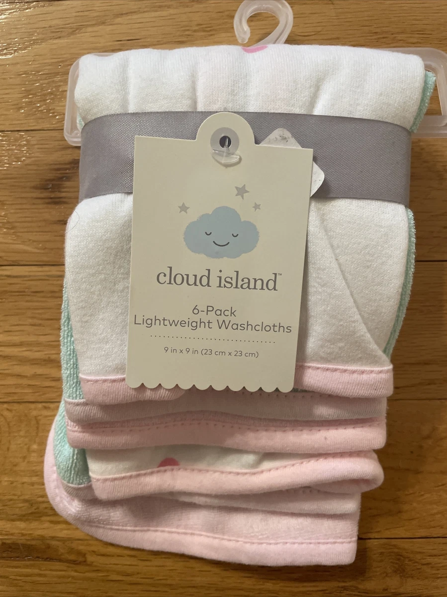 Cloud Island 6 Pack Lightweight Infant Washcloths Pink Lemonade 9