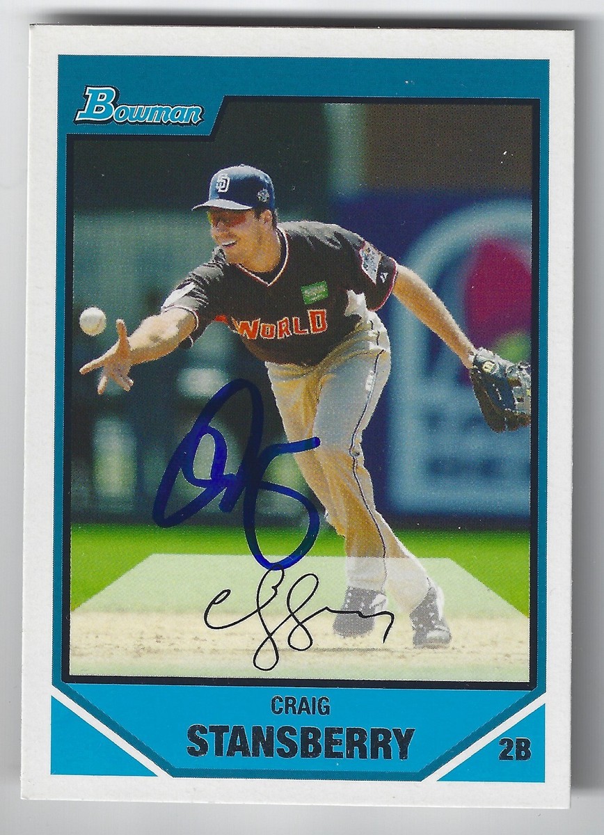 CRAIG STANSBERRY SAN DIEGO PADRES SIGNED 2007 BOWMAN BDPP96