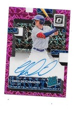 2022 Optic Auto Rated Rookie RC ON CARD Greg Deichmann Cubs Pink Velocity #12/49