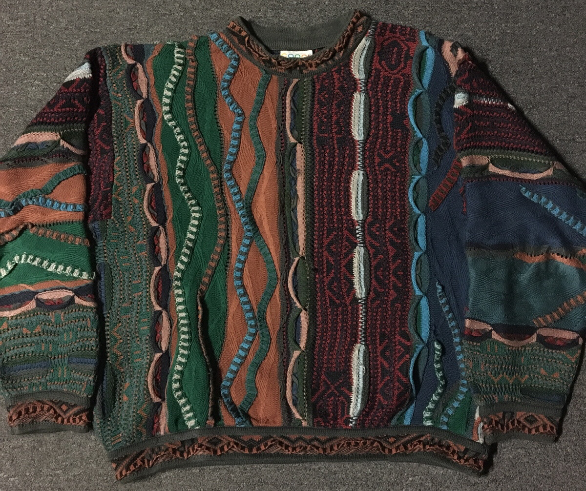 Vtg Coogi Knit Sweater L Australia Hip 