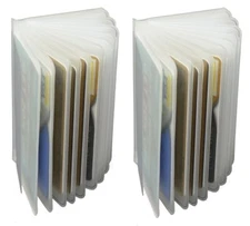 Set of 2 Insert Wallet Clear & Plastic 12 Pages Trifold Picture Card Holder