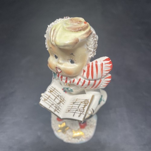 Vintage Lefton Christmas Caroler Holly Berry Ceramic Figurine 2 - Picture 5 of 9