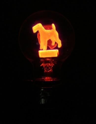 Aerolux Light Bulb Scotty Dog Neon Lamp Figural Filament Vintage Works