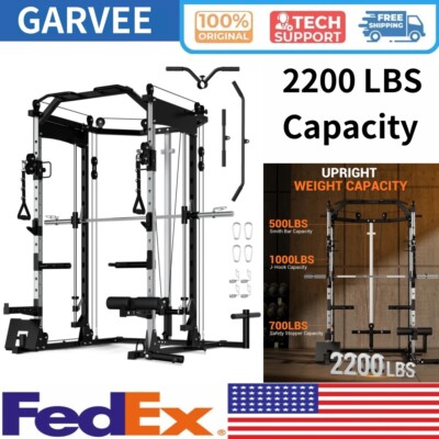  Smith Machine for Home Gym 2200LBS Capacity Heavy Duty Power Cage Squat Rack 