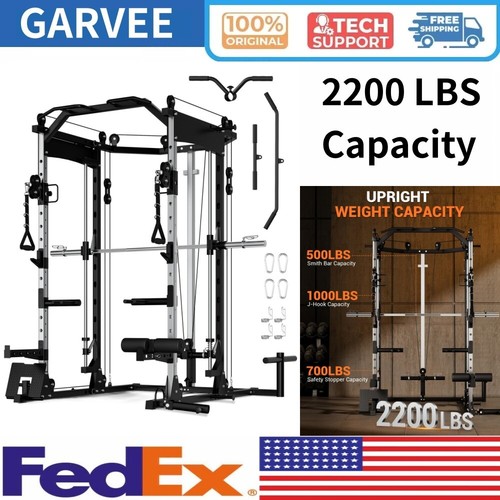 Smith Machine for Home Gym 2200LBS Capacity Heavy Duty Power Cage Squat Rack