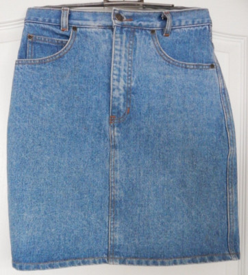 kurzer enger Damen Jeansrock 36/38 blau hohe Taille 5 Pocket Taschen Schlitz NEU
