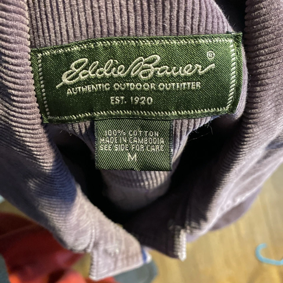 Chaqueta de pana Eddie Bauer para mujer púrpura mediana con botones letrero de paz trasero boho Foto 4 de 4