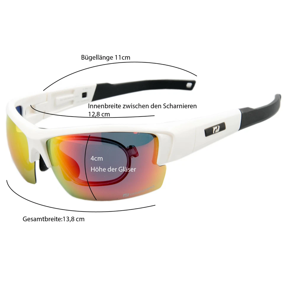 schmale Radbrille Sportbrille Brillenträger Korrektur Sportbrille Brillenträger - Bild 3 von 4