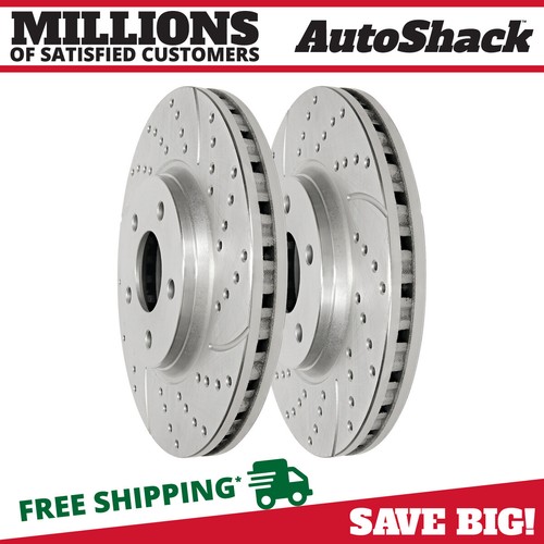 Front Drilled Brake Rotors Pair 2 for Jeep Grand Cherokee WK Dodge