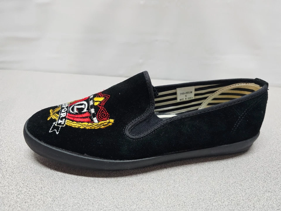 EUC Liz Claiborne Signature Sport Womens Size 6 Shoes Black Loafers Embroidered - Изображение 4 из 4