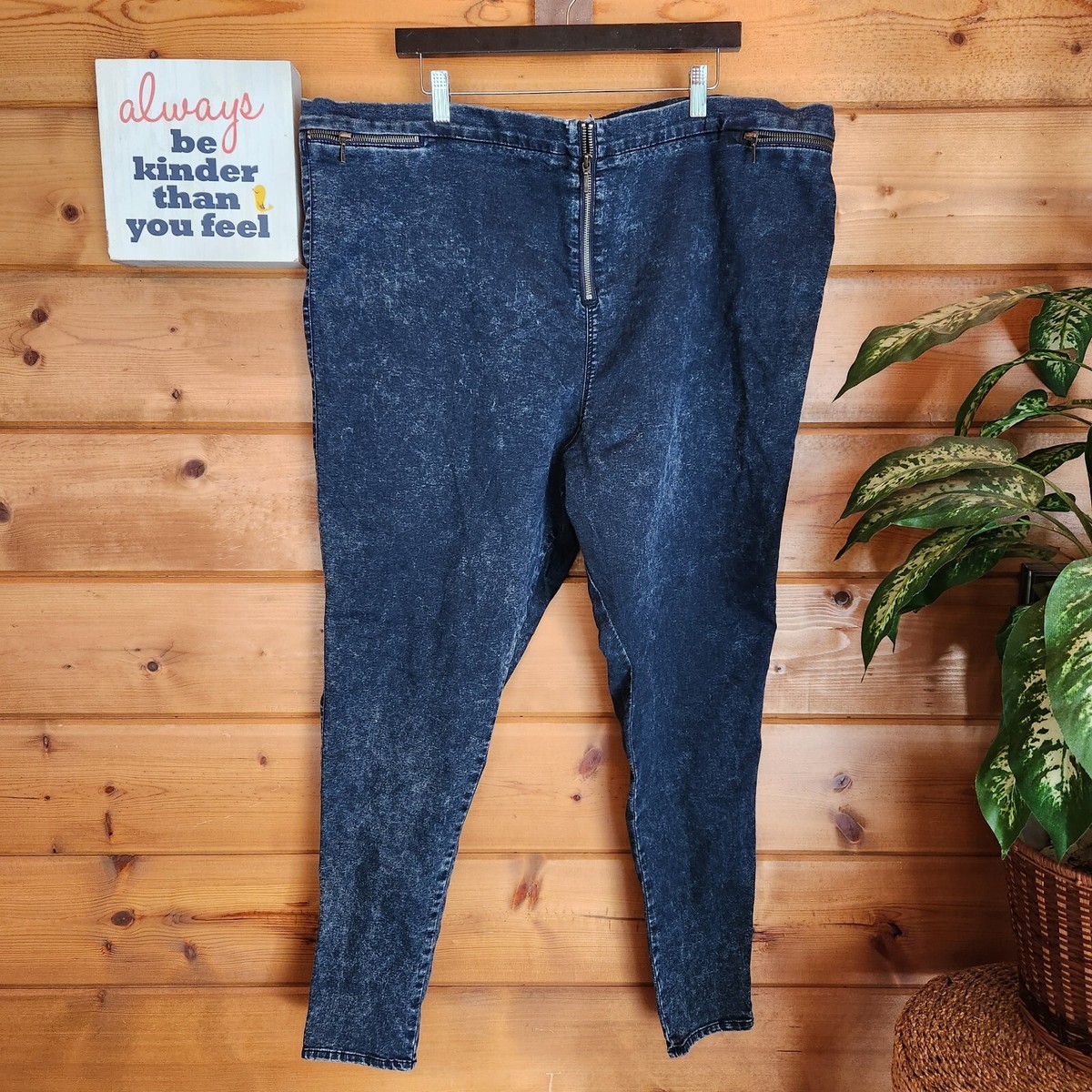 Asos Curve Acid Wash Skinny Jeans High Waist Moto Stretch Denim