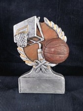 Pewter Resin Color Relief Basketball Trophy Award 63505-GS Free Engraving