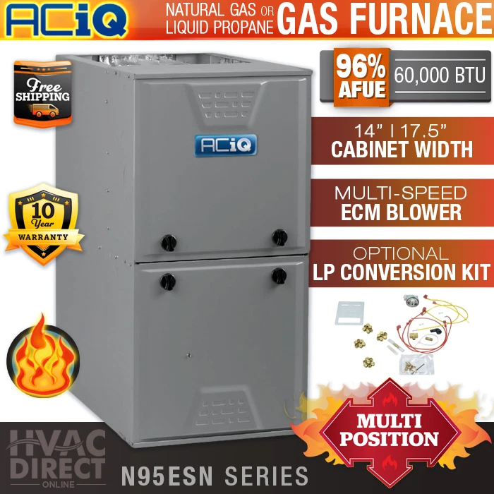 60,000 BTU 96% ACiQ-Heil 1 Stage Natural Gas or Propane/LP Furnace, N95ESN  | eBay