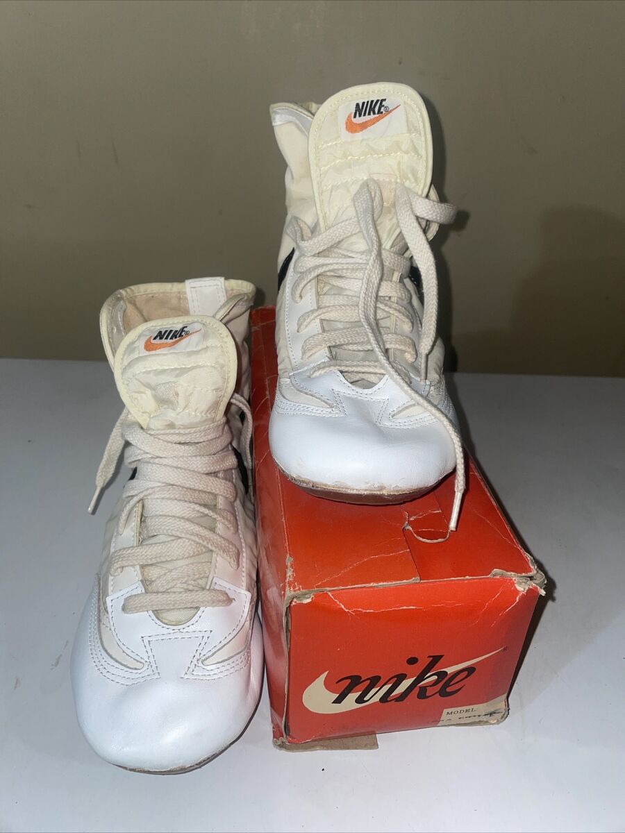 70's Nike Wrestling Shoes - Orange Swoosh, Cursive Logo With 70's Nike Wrestling Shoes - Orange Swoosh, Cursive Logo With