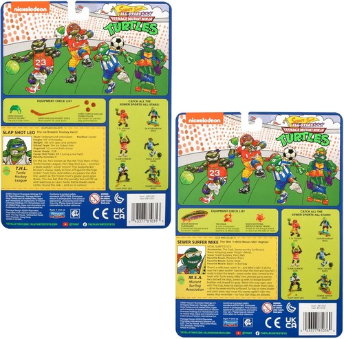 Tortugas Ninja Adolescentes Mutantes Alcantarilla Deportes Todas las Estrellas Slap Shot Leo & Surfer Mike - Imagen 3 de 3