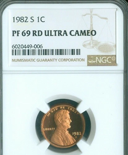 1982 S Lincoln Cent NGC PF69 RD Proof Ultra Cameo Quality