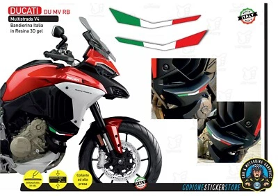 BANDIERA 3D ITALIA DUCATI MULTISTRADA V4 E V4 S per ALI / ALETTE DU MV RB