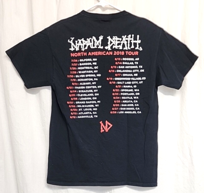 NAPALM DEATH 2018 North American Tour Grindcore Metal Concert T