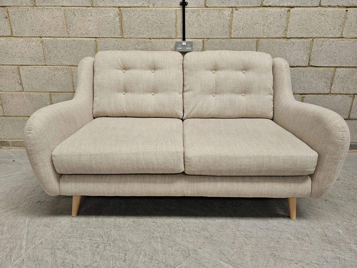 DFS French Connection Camden 2 Seater Sofa In Natural Plain Fabric RRP-£999