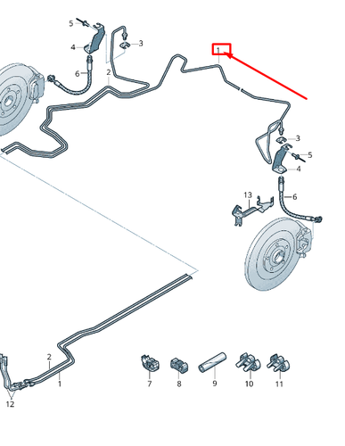 NEW AUDI A8 4N REAR LEFT BRAKE LINE LHD 4N1614741K 4N1-614-741-K | eBay