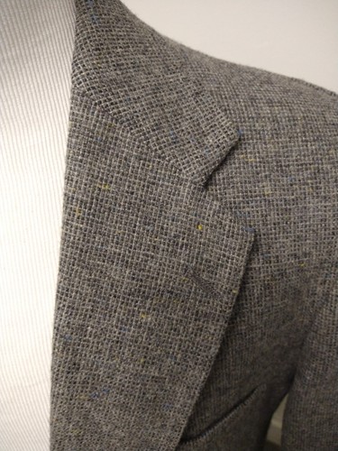 Hunt Valley Vintage Men's 44R Tweed Elbow Patches Gray Wool Blazer Jacket Coat - Picture 13 of 17