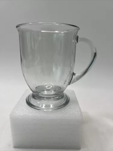 Anchor Hocking Transparent Clear Pedestal Footed Mug - Nice!