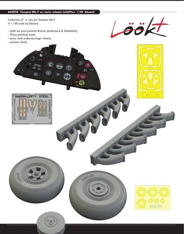 Eduard 1/48 paint masks Tempest Mk. V TFace for Eduard - EX628 Eduard 1/48 paint masks Tempest Mk. V TFace for Eduard - EX628