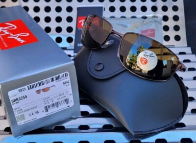 New Ray Ban RB3254 014/5761 Pilot Sunglasses Brown /61mm Crystal