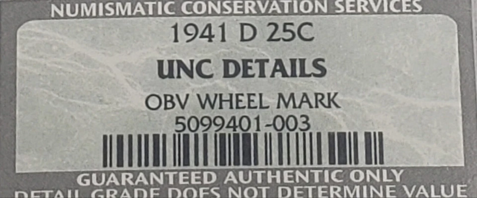 ◇MintSF◇ 1941-D, Washington Silver Quarter, NGC Uncirculated, Wheel Mark Obverse - Image 2 of 4