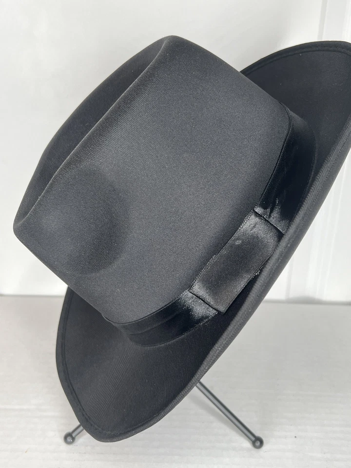 Foro Novedades Hombre Negro De Lujo Adulto Fedora Sombrero Gángster Mago Disfraz Foto 4 de 4