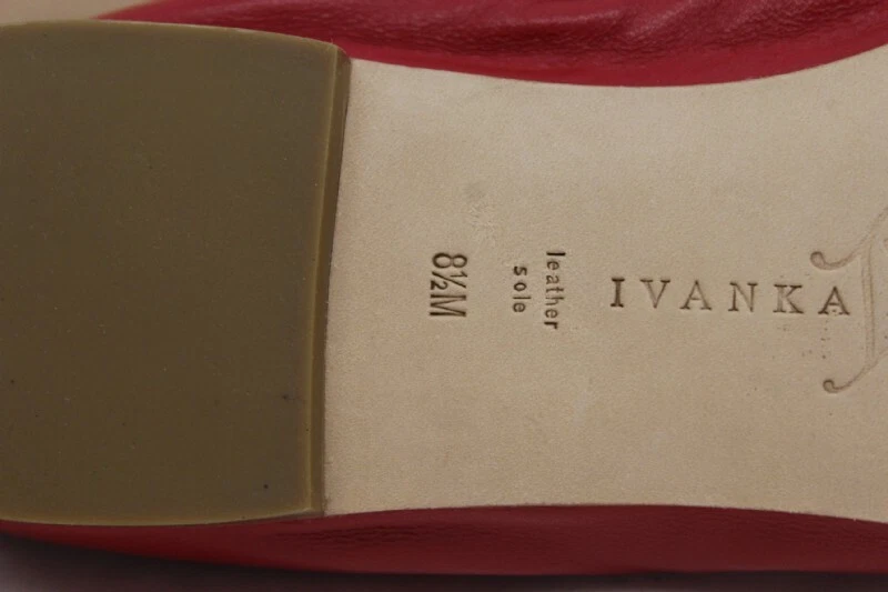 Trump Ivanka Red Studded Leather Slip On Bow Tie Ballet Flat Women Shoe 8.5M 39 - Image 4 of 4