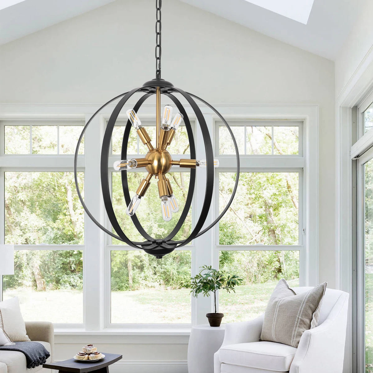 Farmhouse orb chandelier outlet