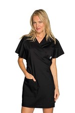 WHITE/BLACK BEAUTICIAN KIMONO - ISACCO BEAUTICIAN CLOTHING