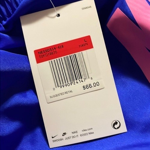 Nike Bañador Hombres Grande Azul Rosa 7” Entrepierna Malla Forrada Bolsillo Playa Traje de Baño - Imagen 5 de 6