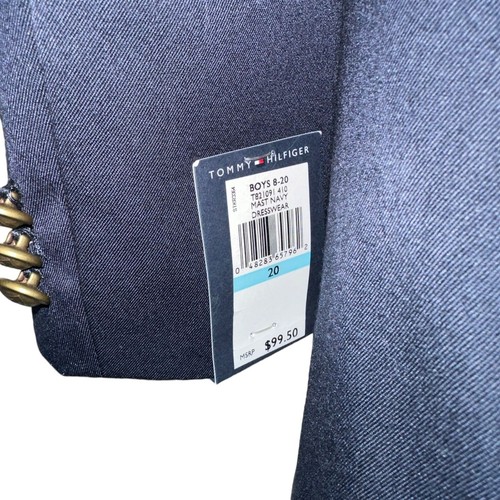 NWT Tommy Hilfiger Mast Navy Blue Blazer Big Boys 20 Sport Coat Pockets Logo - Picture 9 of 11