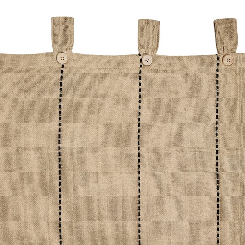 Stitched Burlap Natural Valance 16x60 Black VHC BRANDS COUNTRY PRIMITIVE Rustic - Picture 5 of 8