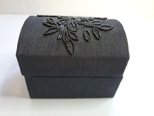 Beaded Black Storage Small Box 4x4x5 Inch